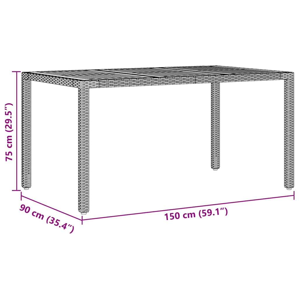 Set de masă pentru grădină 7 pcs Bej poliratan