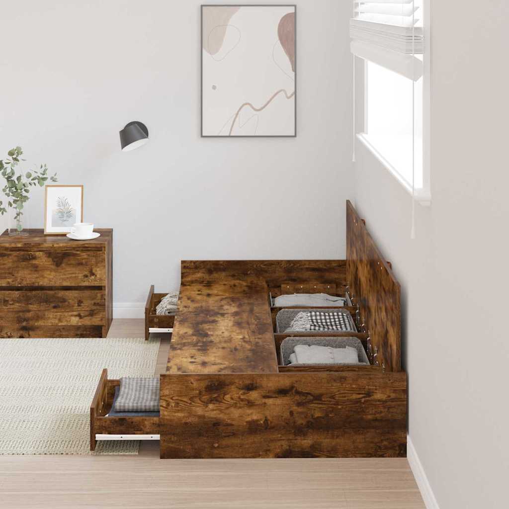 Cadru de pat cu headboard Lemn Vechi 70 x 190 cm Lemn compozit