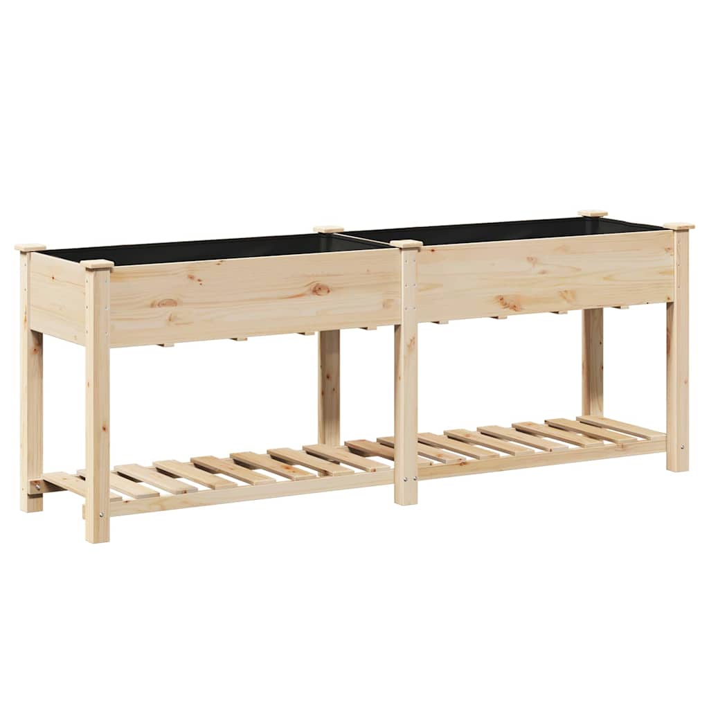 Vază pentru Grădină Bej 203 x 53 x 76,5 cm Lemn de Brad Solid