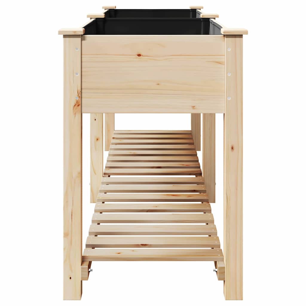 Vază pentru Grădină Bej 203 x 53 x 76,5 cm Lemn de Brad Solid