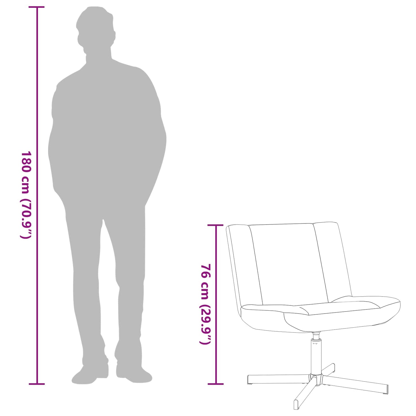 Scaun pivotant Roz 63 x 75 x 76 cm Piele de Oaie