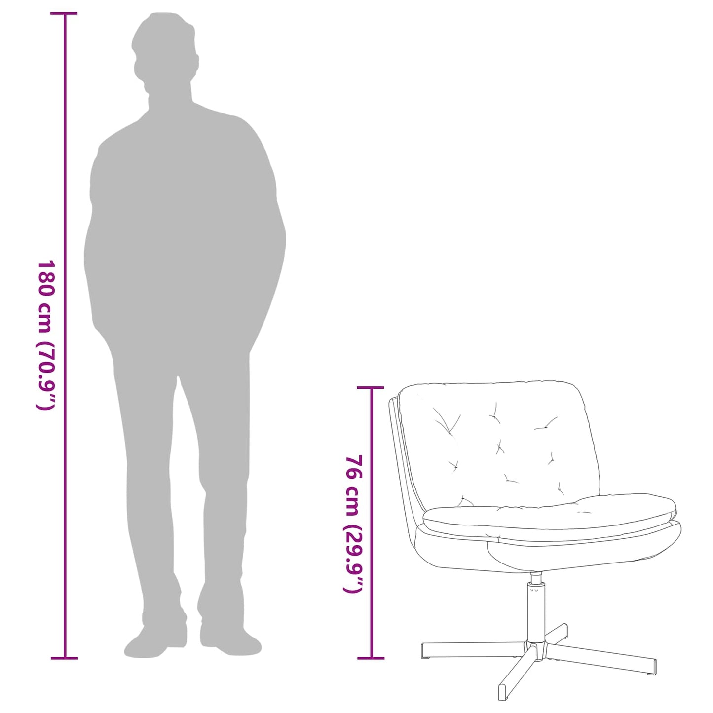 Scaun Relaxant Rotativ albastru 63 x 75 x 76 cm Catifea