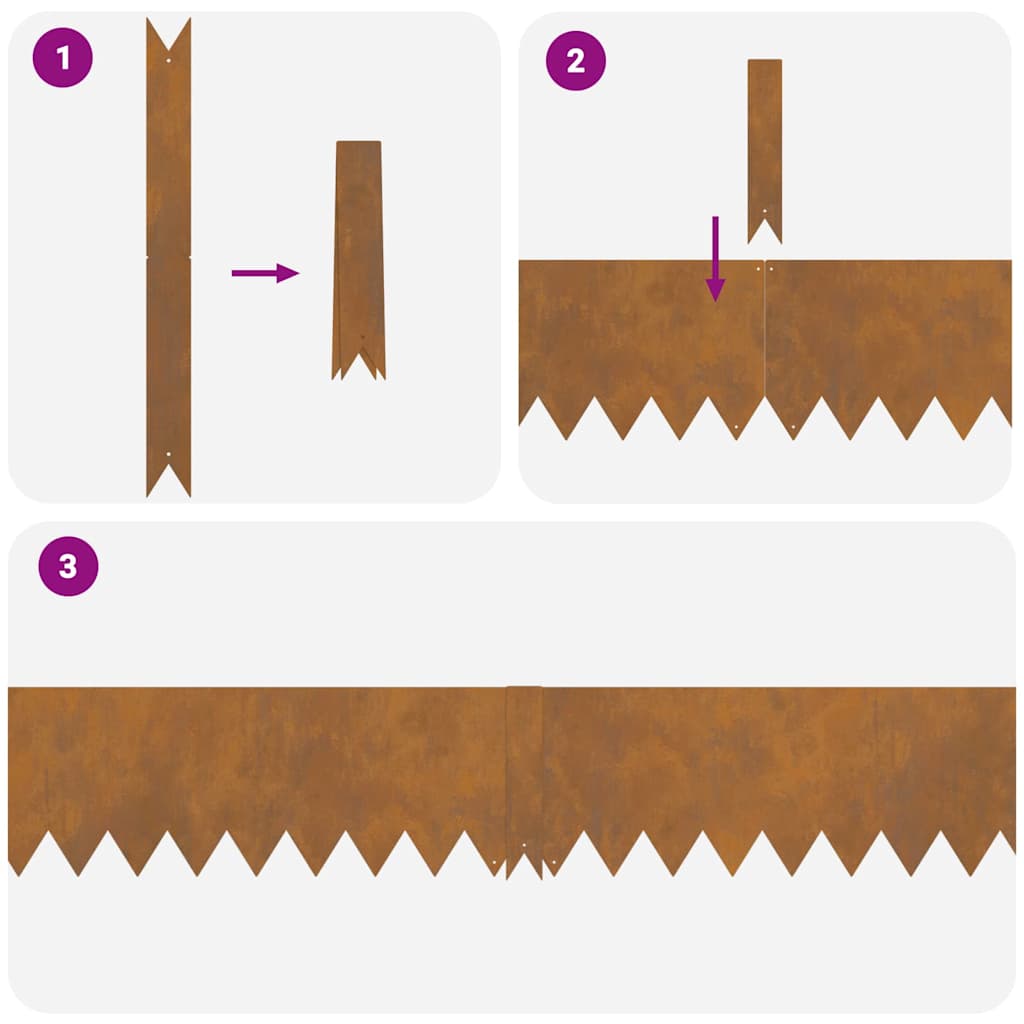 Margine pentru gazon 50 pcs Maro 100 x 0.05 x 20 cm