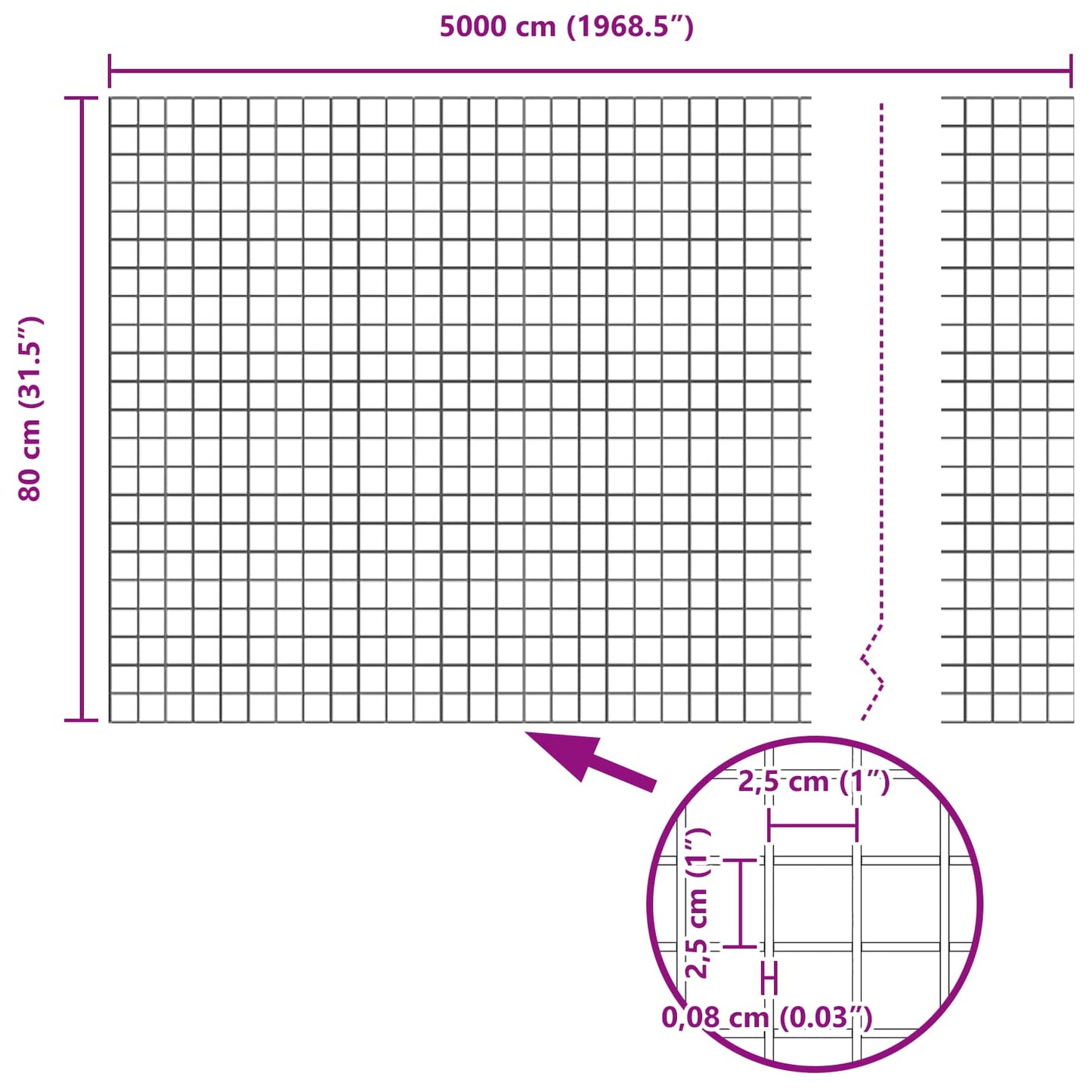 Gard din sârmă sudată Argintiu 0.8 x 50 m