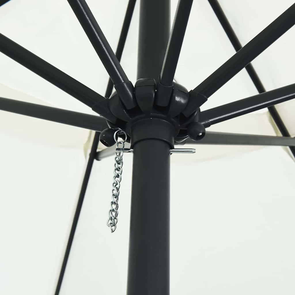 Parasol de Grădină Nisipiu 395 x 395 x 245 cm Poliester și oțel