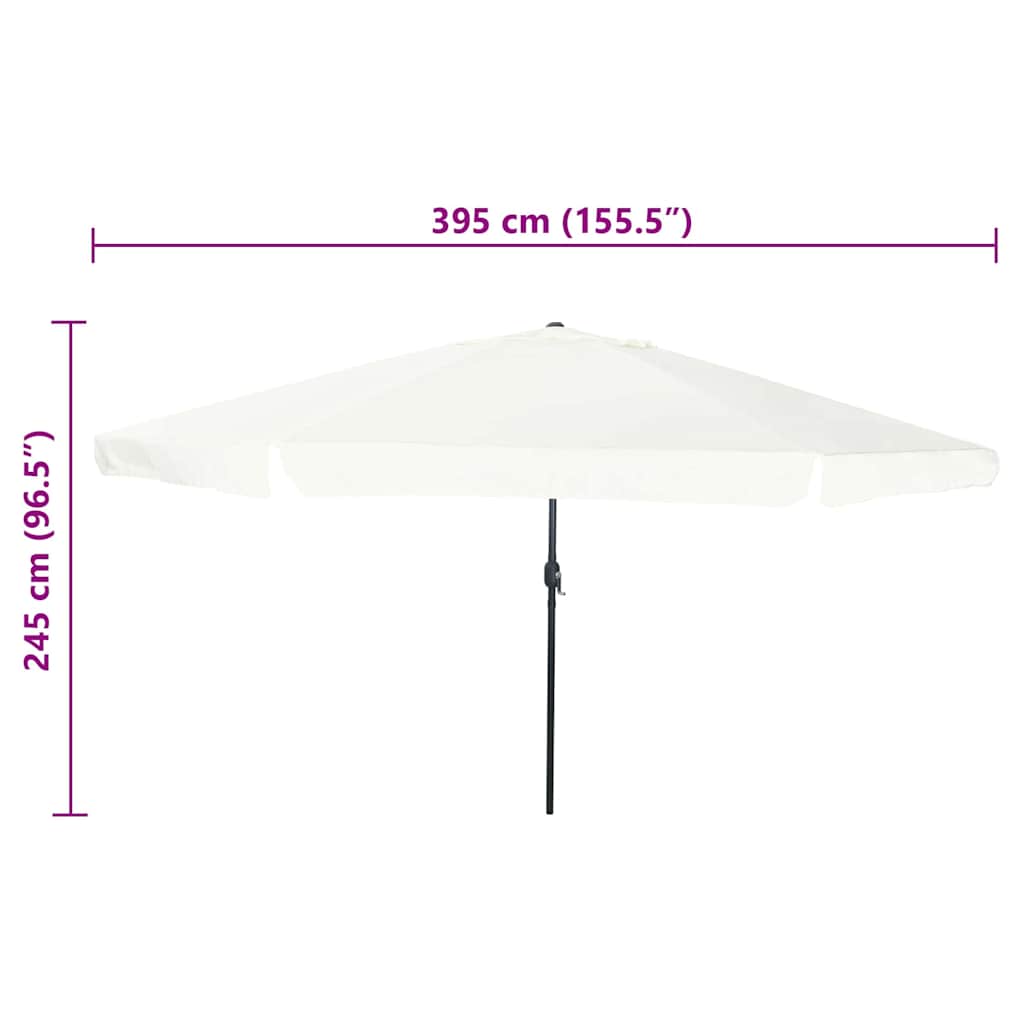 Parasol de Grădină Nisipiu 395 x 395 x 245 cm Poliester și oțel