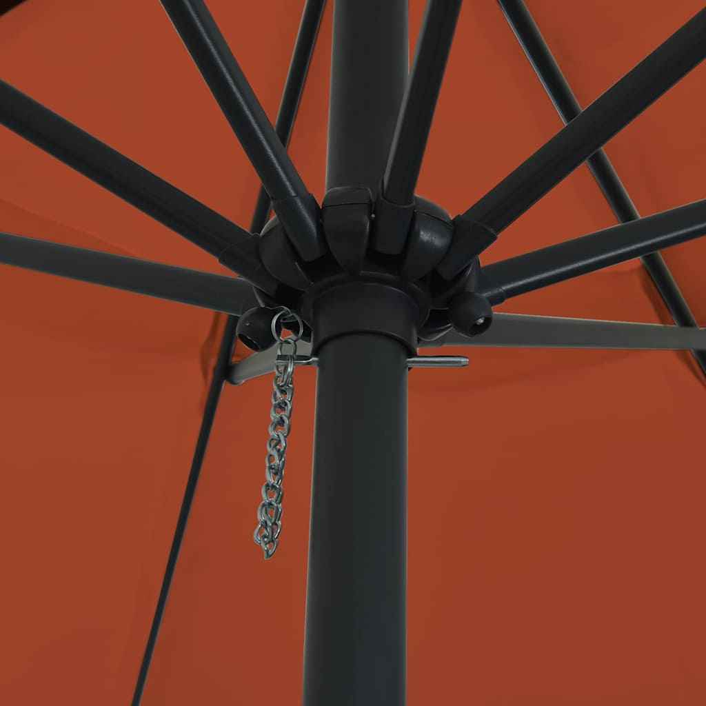 Parasol de Grădină Roșu și Negru 395 x 395 x 245 cm