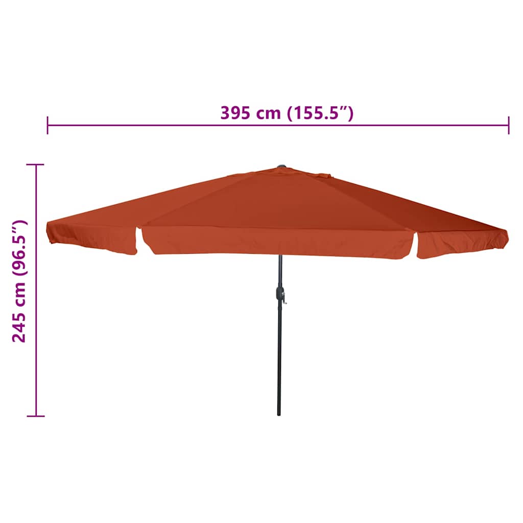 Parasol de Grădină Terracota 395 x 395 x 245 cm