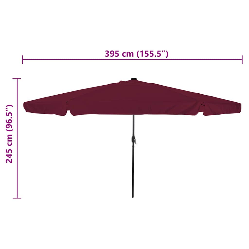 Parasol de Grădină Roșu Bordeaux 395 x 395 x 245 cm Poliester