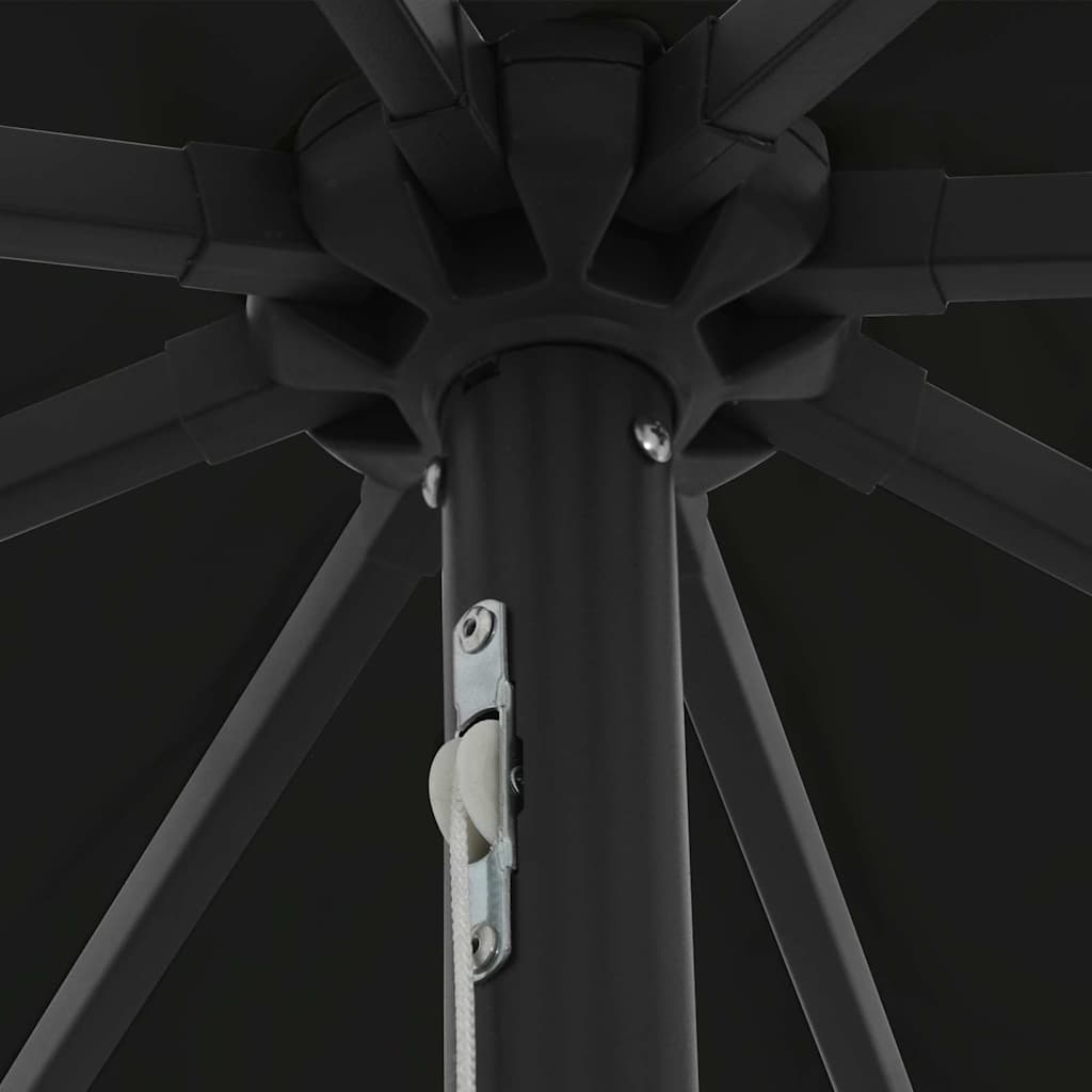 Parasol de Grădină Negru 395 x 395 x 245 cm Poliester