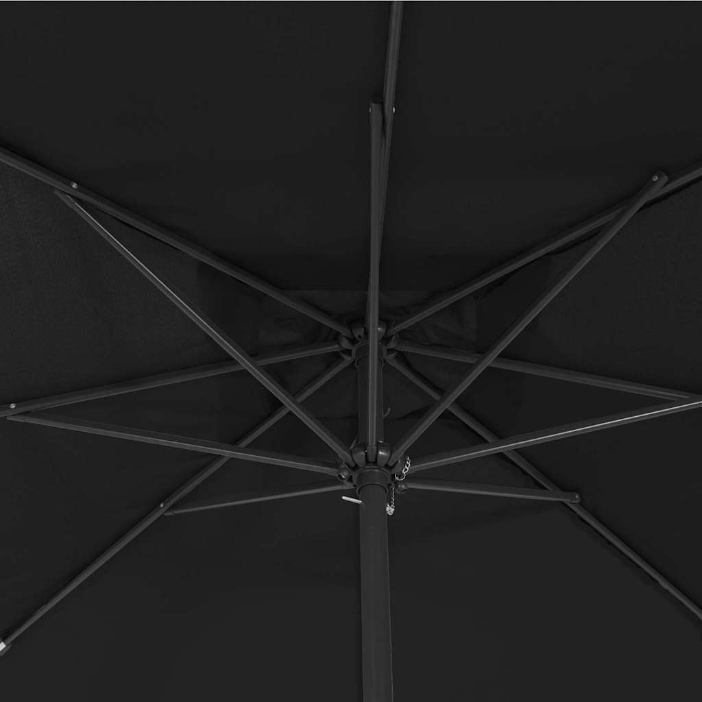 Parasol de Grădină Negru 295 x 295 x 245 cm Poliester și oțel