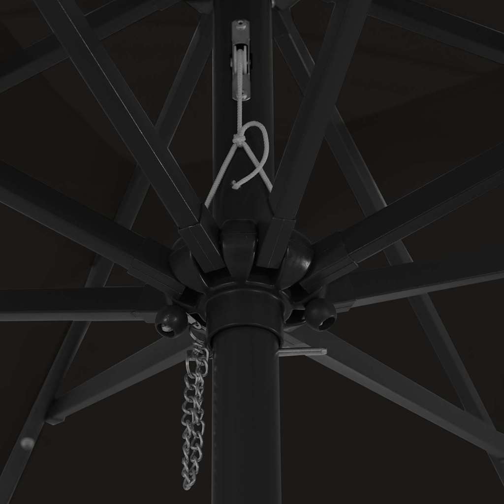 Parasol de Grădină Negru 295 x 295 x 245 cm Poliester și oțel