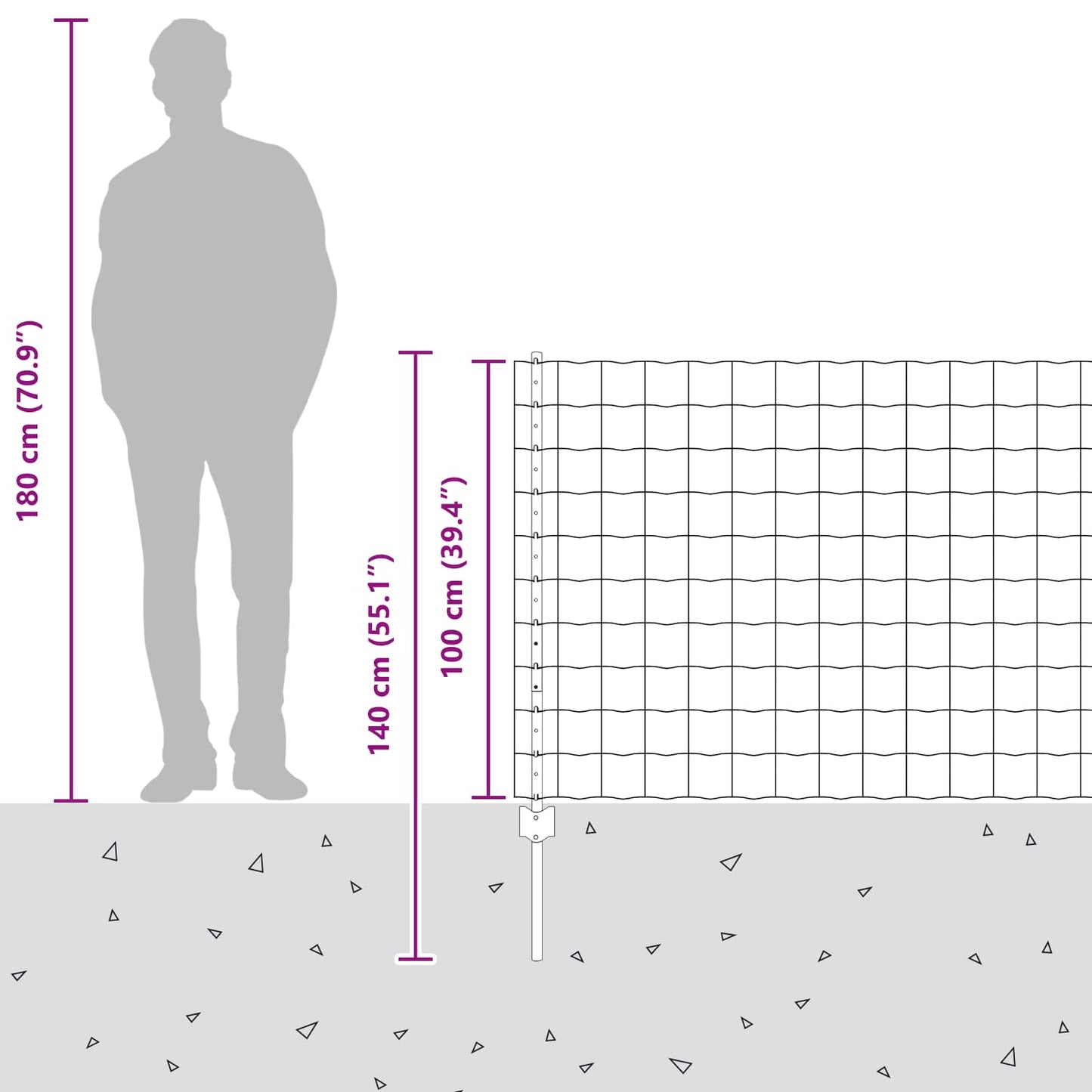 Gard cu Stâlp Gri 1 x 25 m Oțel