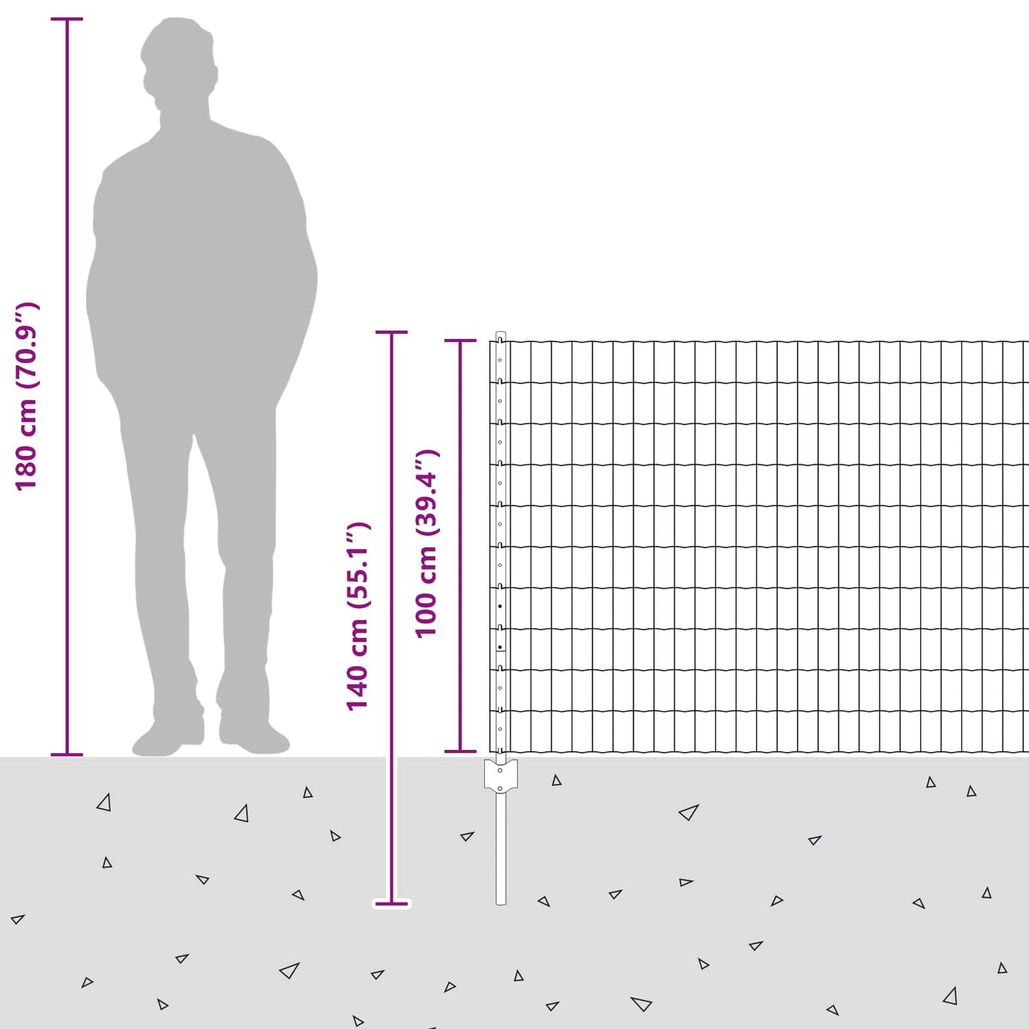 Gard cu Stâlp Argintiu 1 x 10 m Oțel