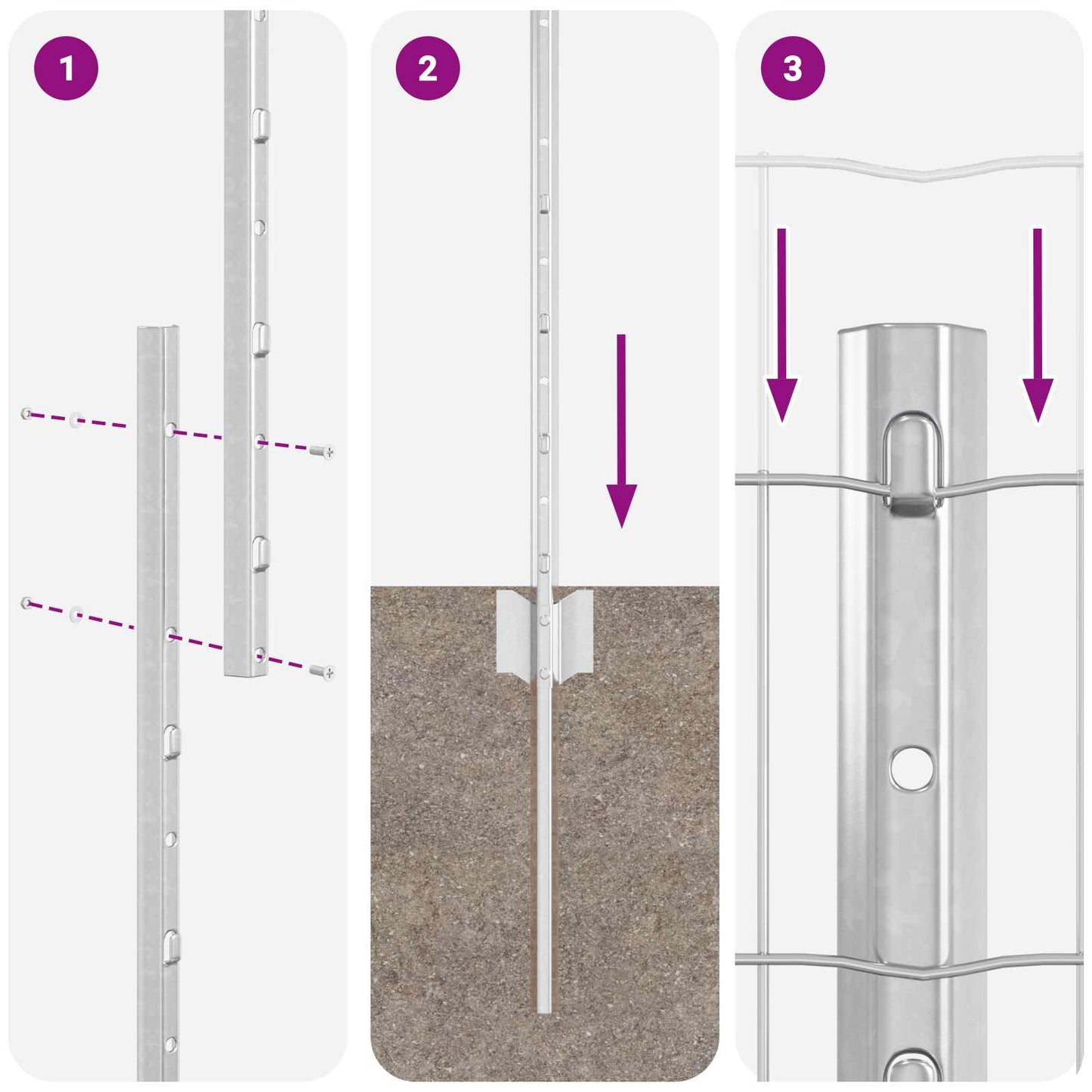 Gard cu Stâlp Argintiu 1,2 x 10 m Oțel