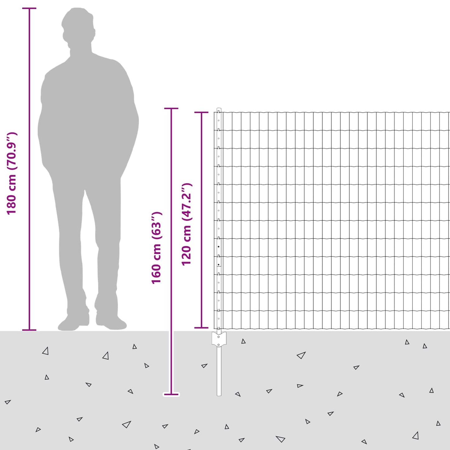 Gard cu Stâlp Argintiu 1,2 x 10 m Oțel