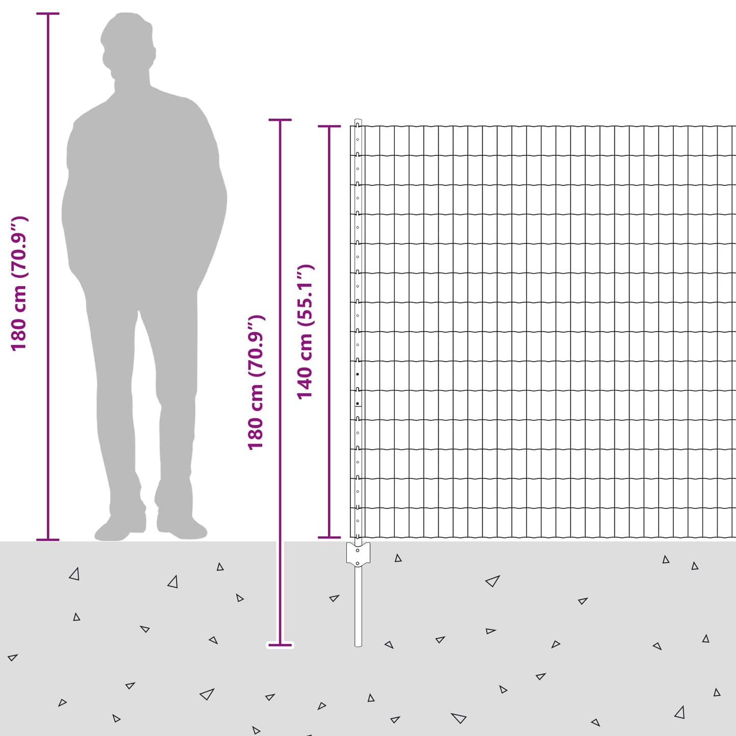 Gard cu Stâlp Argintiu 1,4 x 10 m Oțel