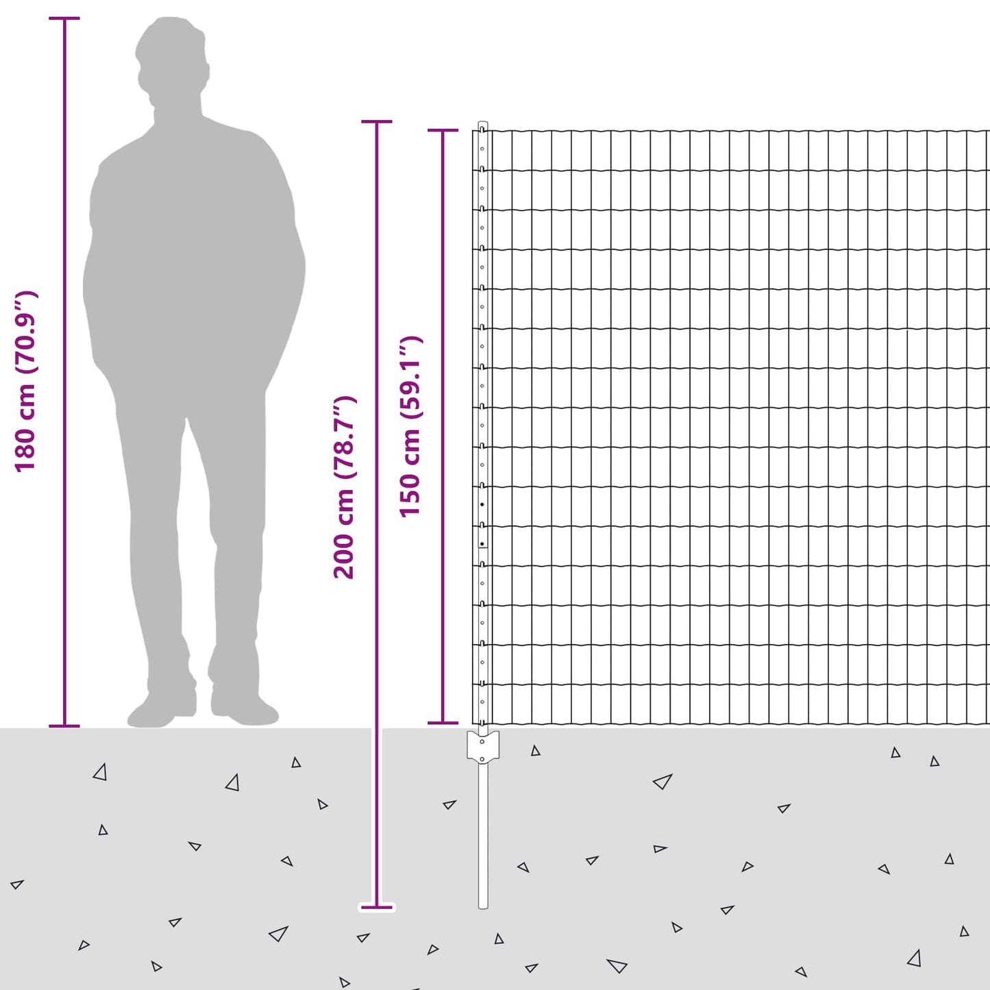 Gard cu Stâlp Argintiu 1,5 x 10 m Oțel