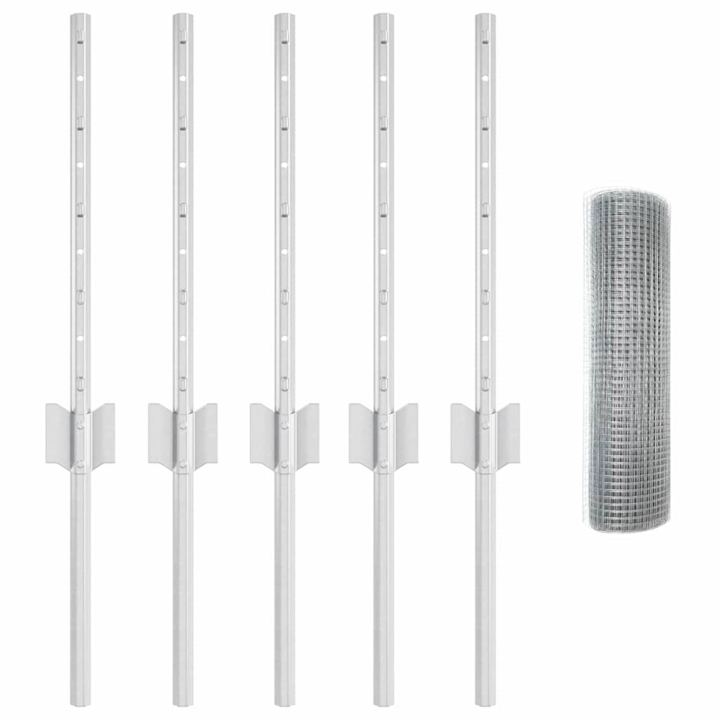 Gard cu Stâlp Argintiu 0,4 x 10 m Oțel