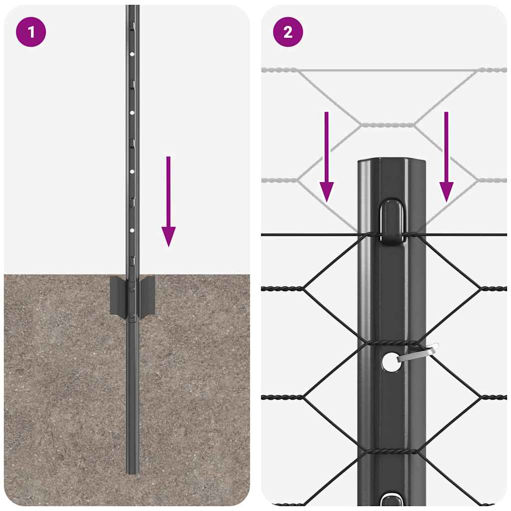 Gard cu Stâlp Gri 0,4 x 10 m Oțel și PVC