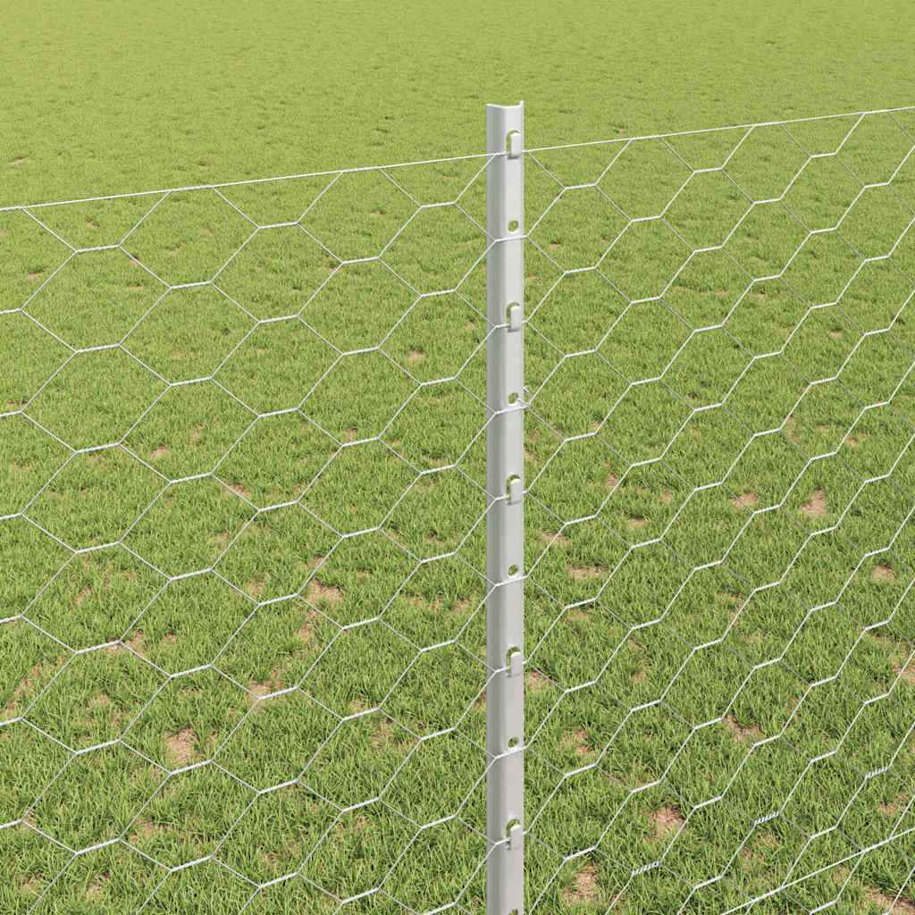 Gard cu Stâlp Argintiu 1,5 x 10 m Oțel