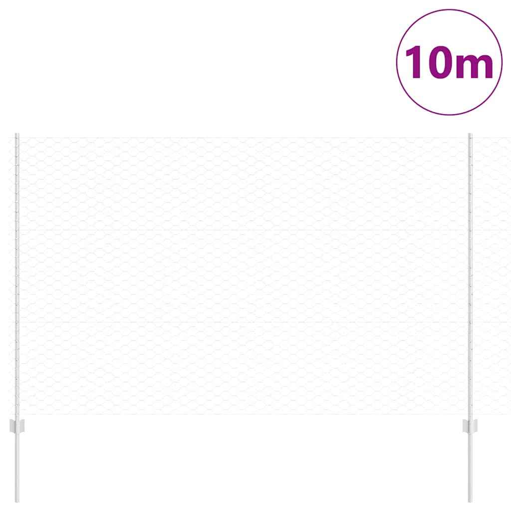 Gard cu Stâlp Argintiu 1,5 x 10 m Oțel