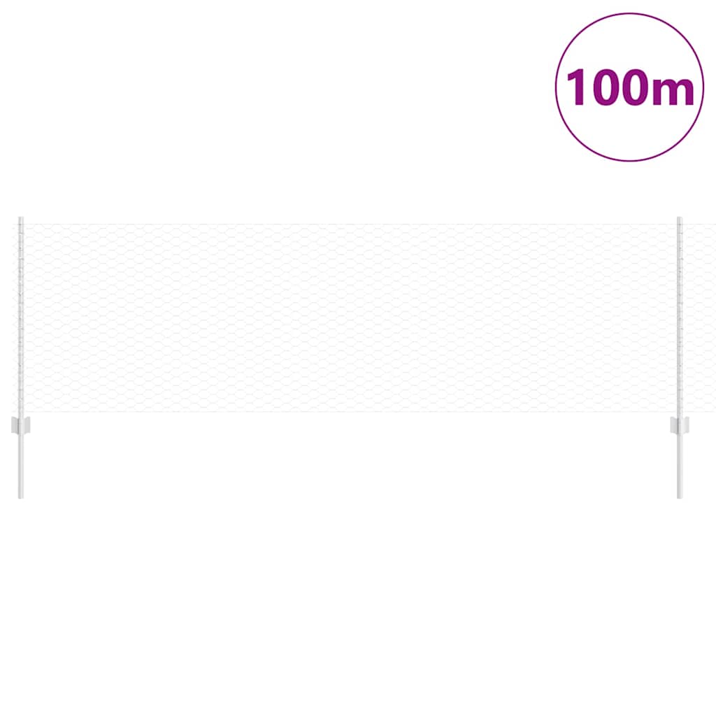 Gard cu Stâlp Argintiu 0,8 x 100 m Oțel