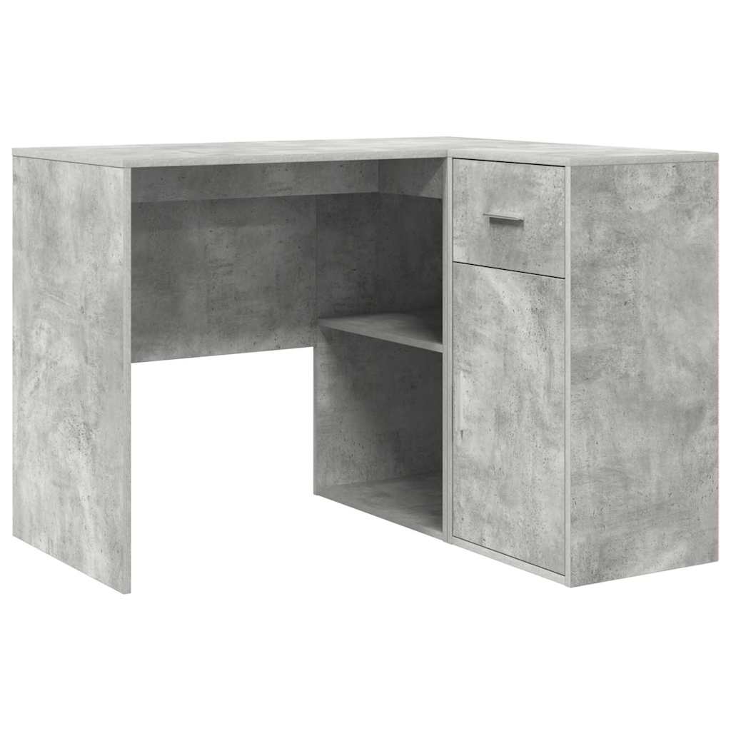 Birou de colț cu sertar Gri din beton 102 x 88 x 75 cm