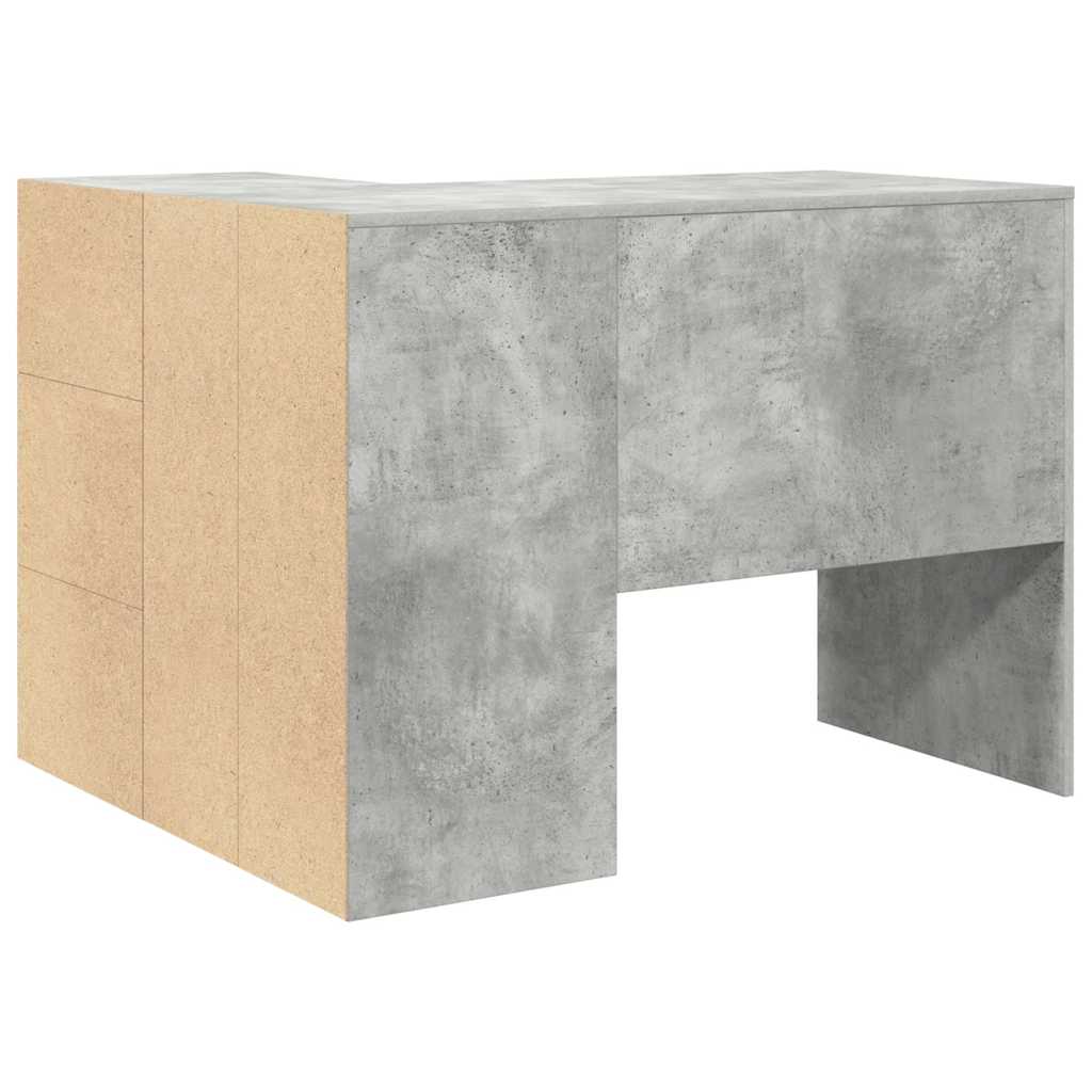 Birou de colț cu sertar Gri din beton 102 x 88 x 75 cm