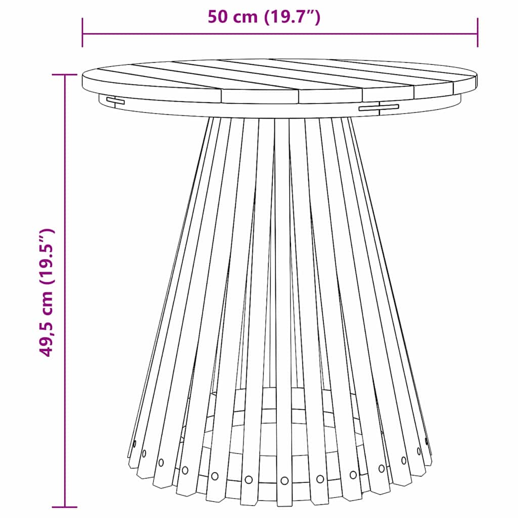 Masă laterală Maro 50 x 50 x 49,5 cm Lemn solid de tec