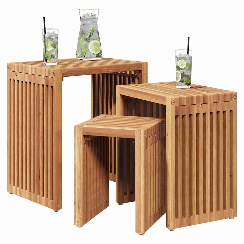Masă laterală pentru grădină 3 pcs Maro 33 x 44,5 x 51 cm