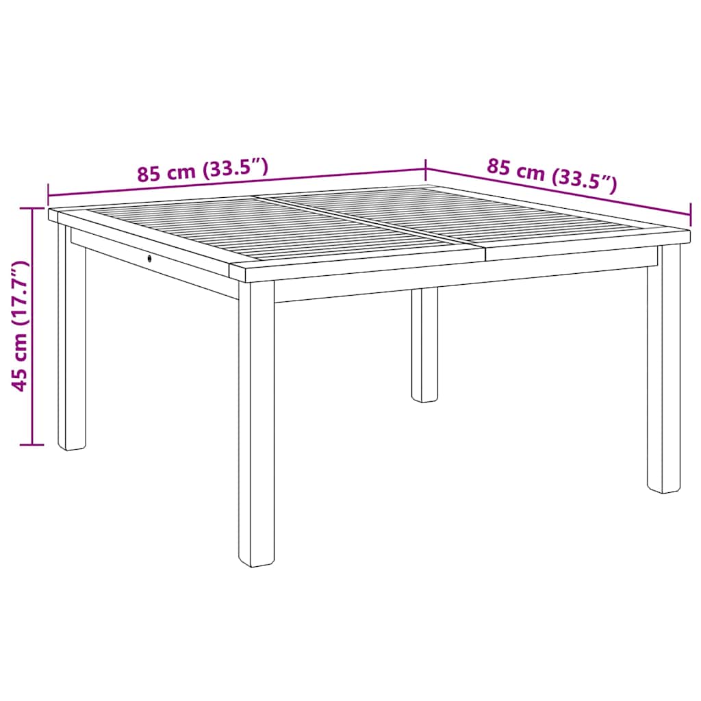 Masă de cafea Maro 85 x 85 x 45 cm Lemn solid de tec