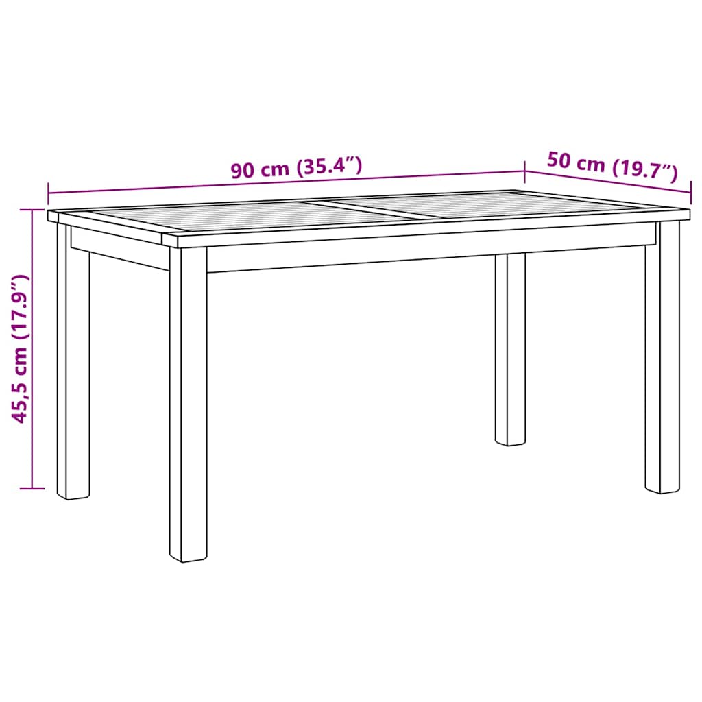 Masă de cafea Maro 90 x 50 x 45,5 cm Lemn solid de tec