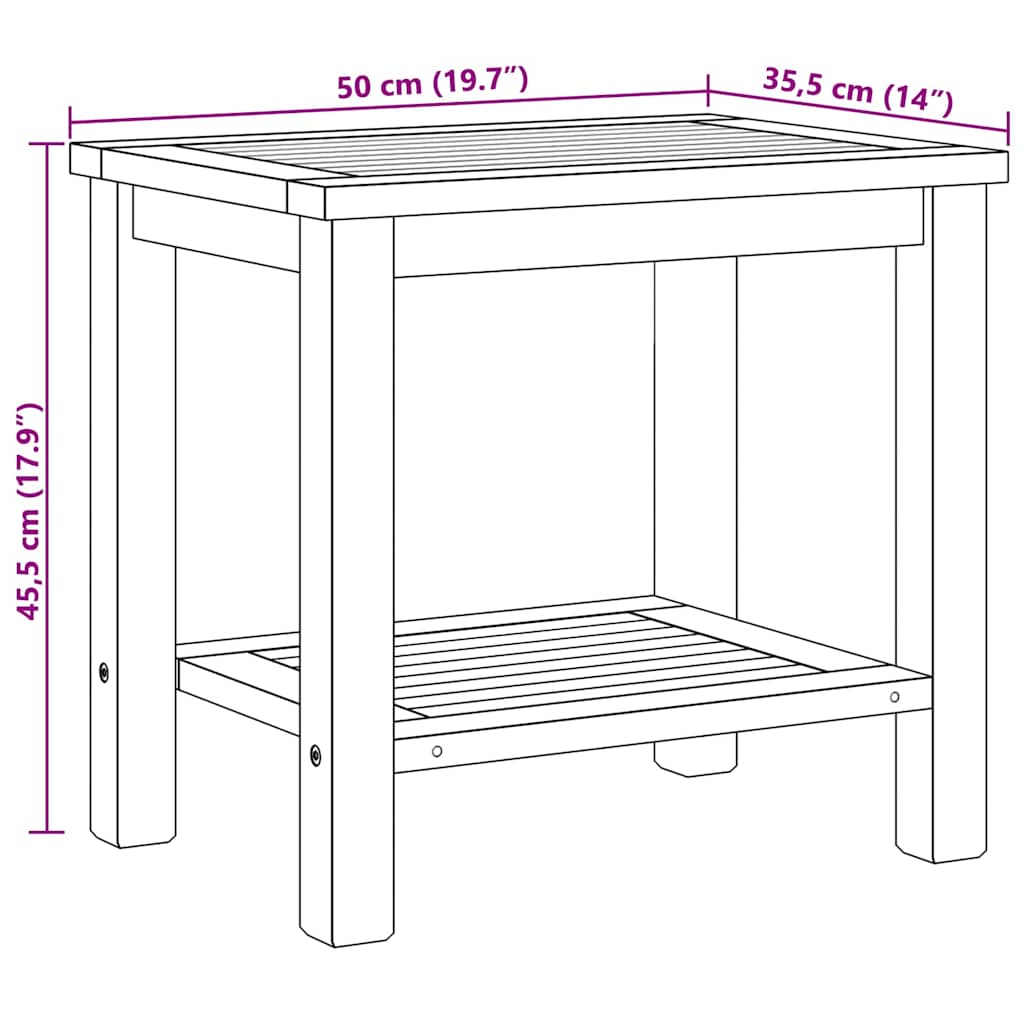 Masă de cafea Maro 50 x 35 x 45 cm Lemn masiv de tec