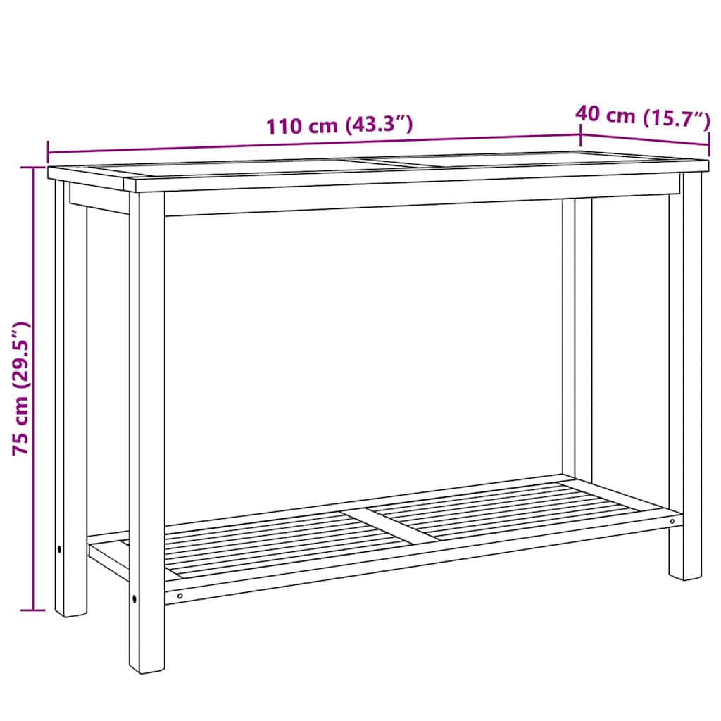 Masă de consolă Maro 110 x 40 x 45 cm Lemn solid de tec