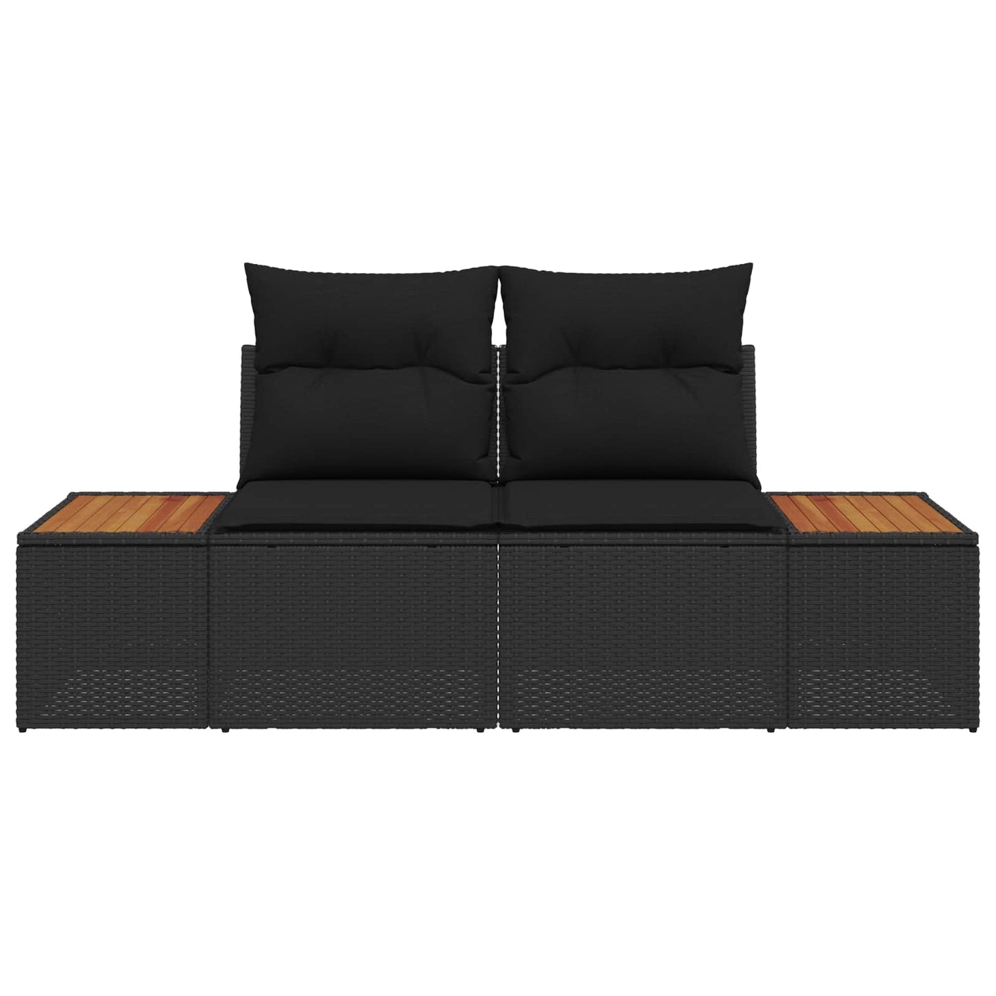 Canapea de grădină Negru 184 x 62 x 85cm poliratan