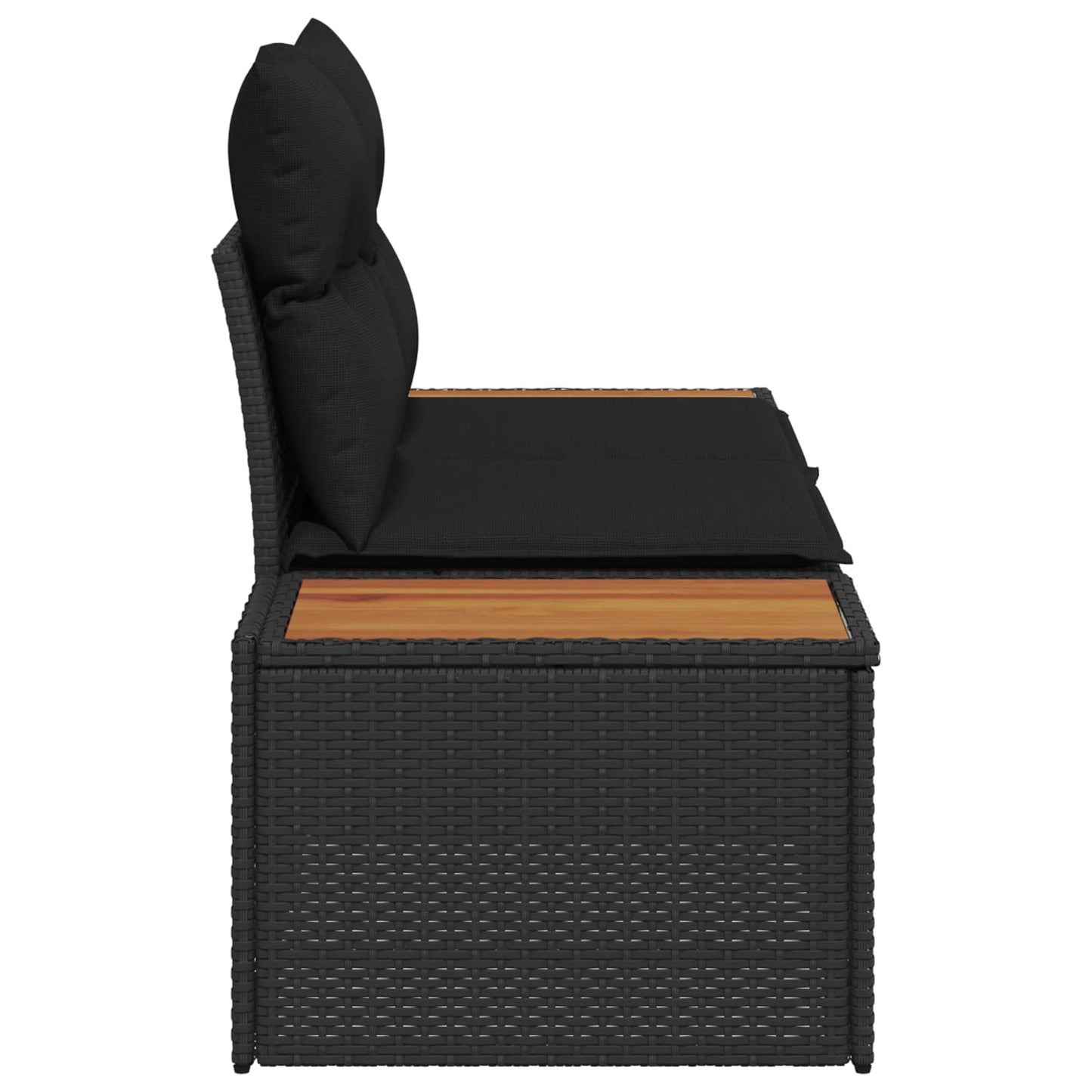 Canapea de grădină Negru 184 x 62 x 85cm poliratan