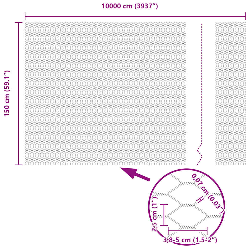 Gard hexagonal Verde 1,5 x 100 m PVC