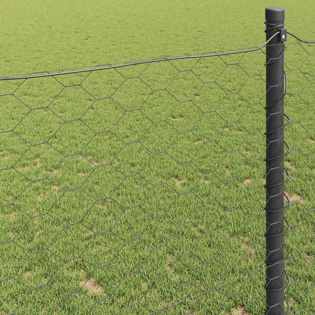 Gard hexagonal Gri 1,6 x 50 m PVC