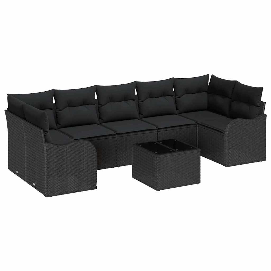 Set de canapele pentru grădină Negru 55 x 55 x 37 cm poliratan