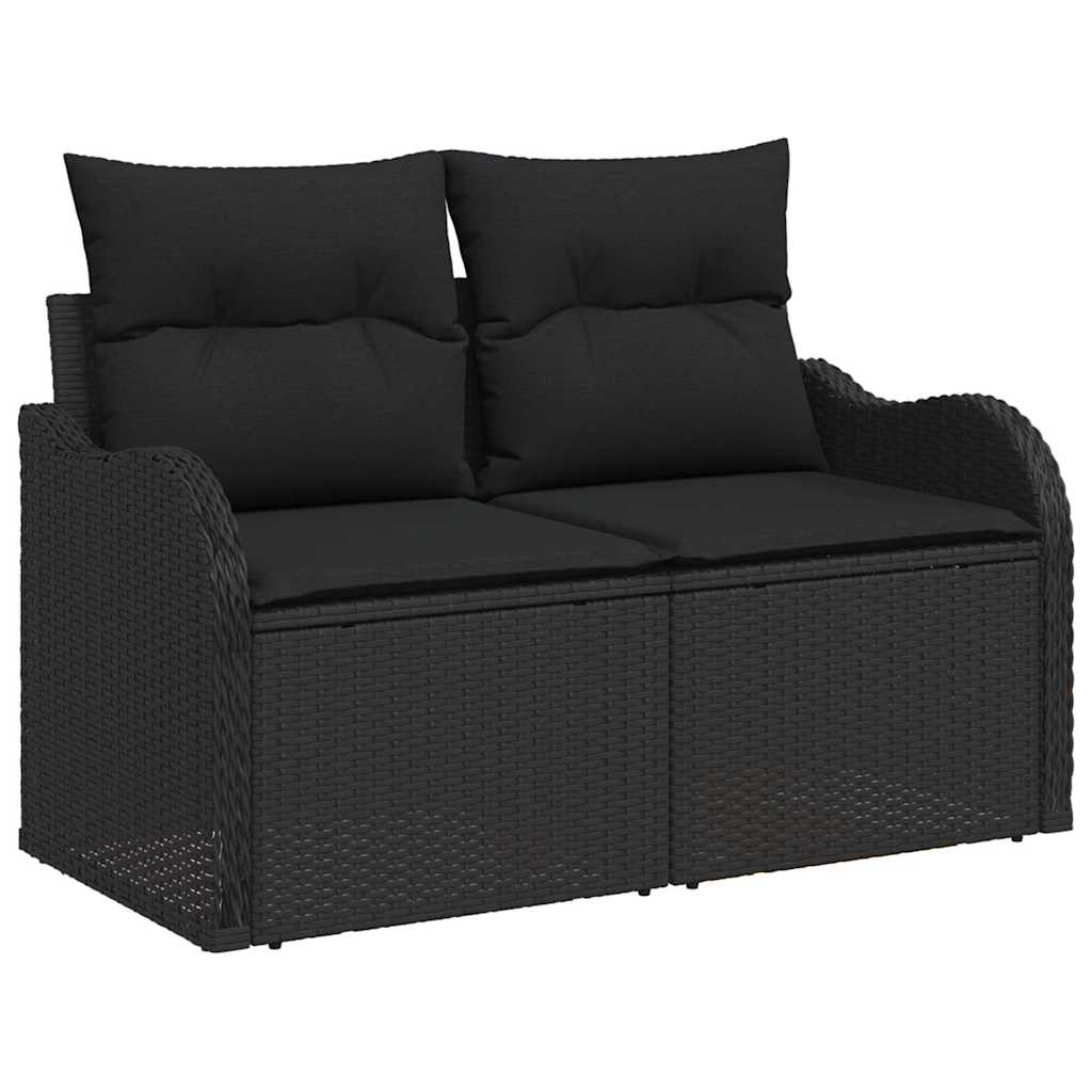 Set de canapele pentru grădină Negru 55 x 55 x 37 cm poliratan