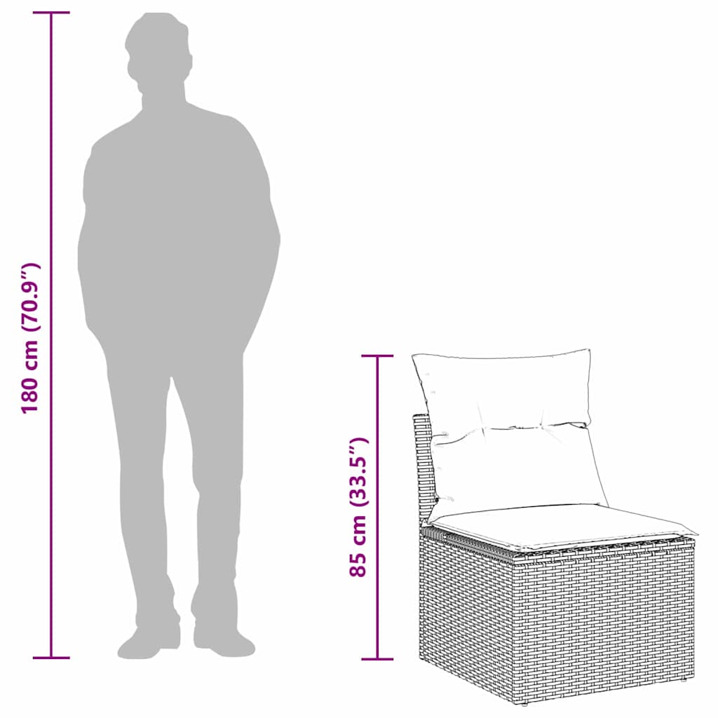 Set de canapea 5 pcs Maro și Crem poliratan