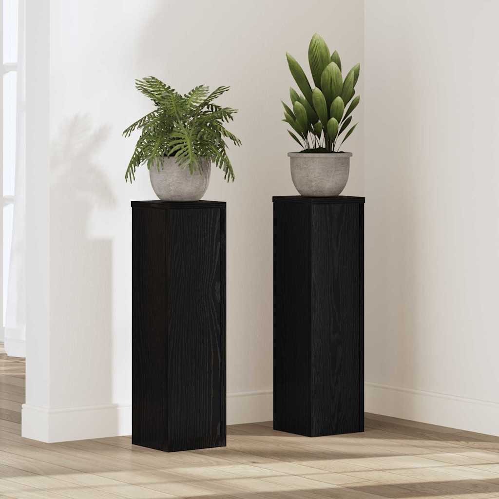 Suport pentru plante 2 pcs Stejar Negru 17 x 17 x 60 cm