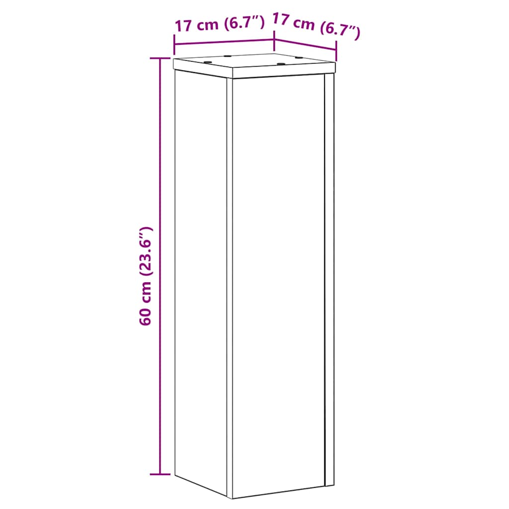 Suport pentru plante 2 pcs Stejar Negru 17 x 17 x 60 cm