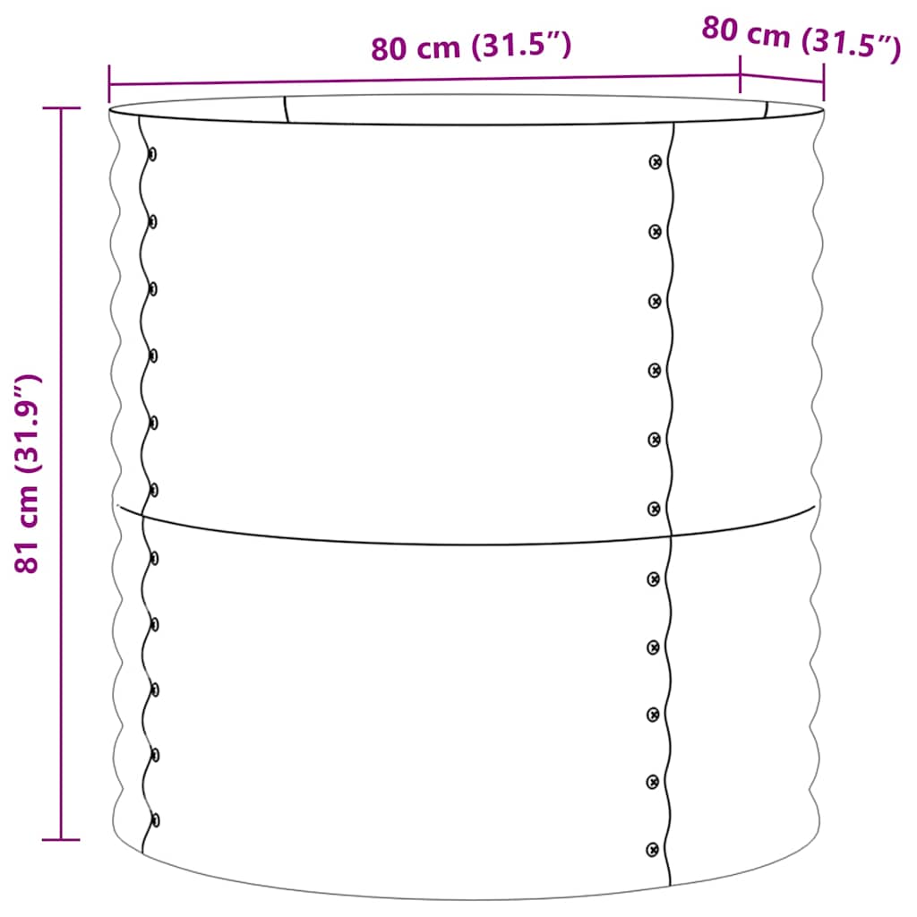 Strat înălțat de grădină Verde 80 x 80 x 81 cm Oțel