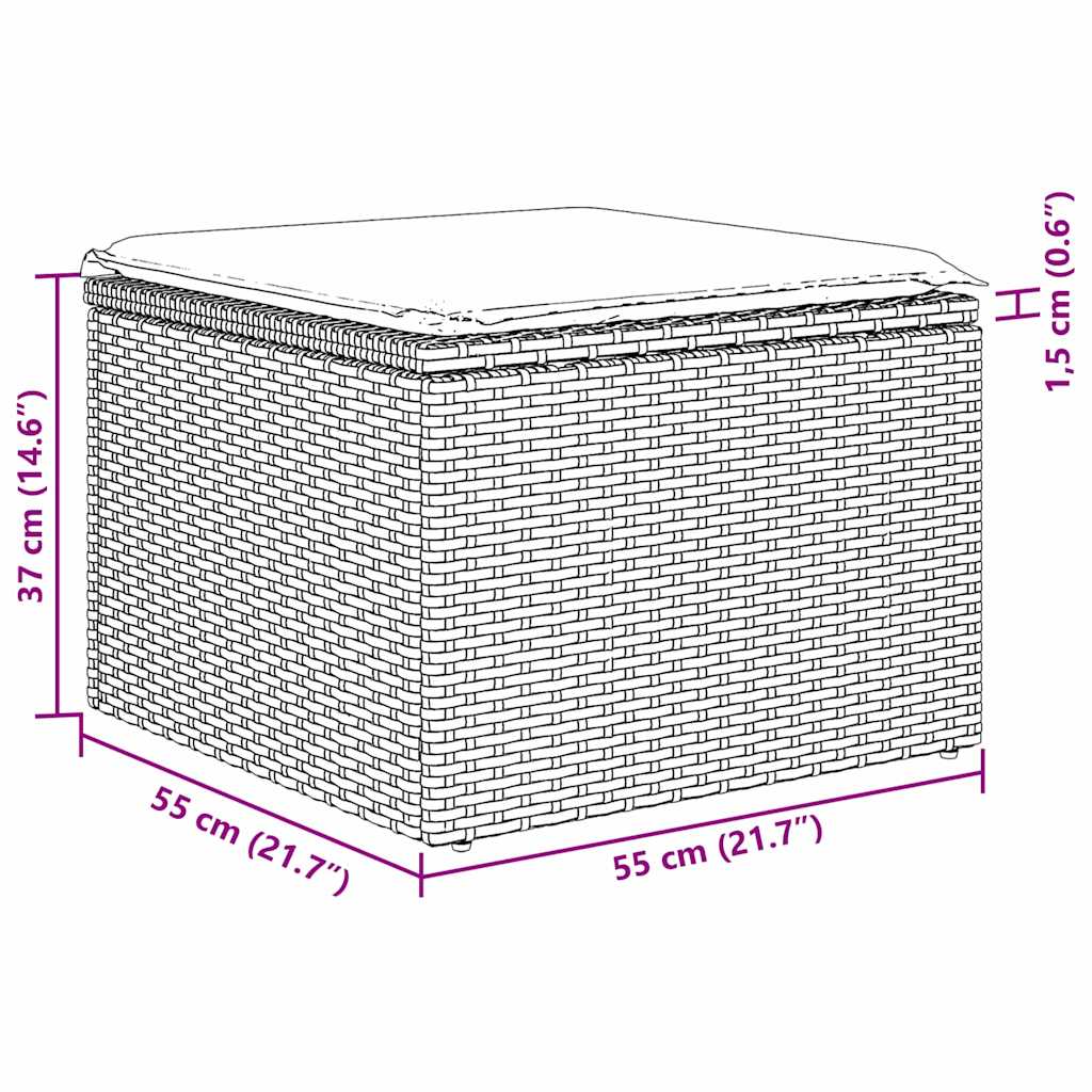 Set de canapele pentru grădină cu pernă 4 pcs Gri poliratan