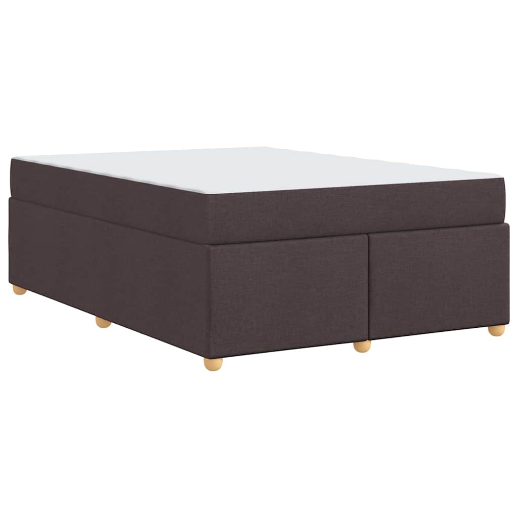 Cadru de pat cu saltea Maro închis 140 x 200 cm țesătură