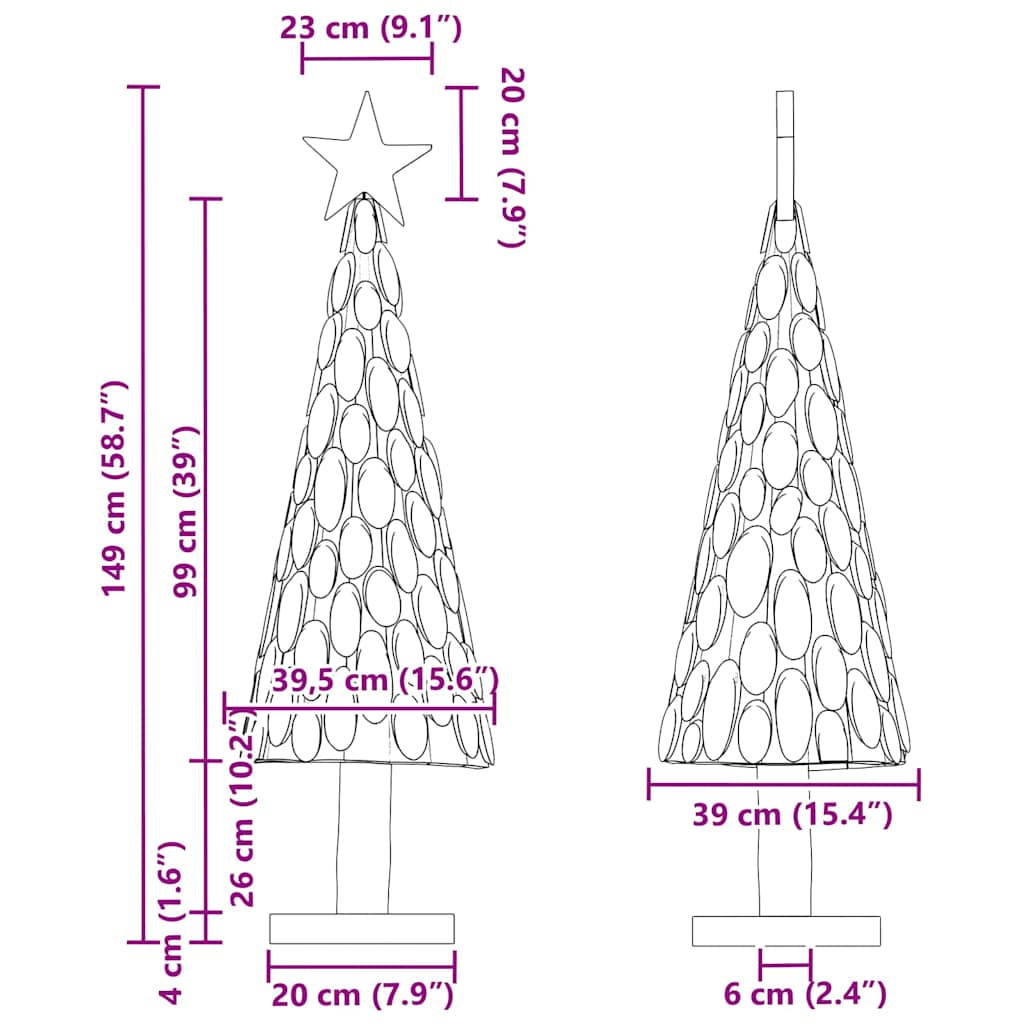 Brad de Crăciun cu suport Maro 150 cm Lemn masiv de tec - Vendito