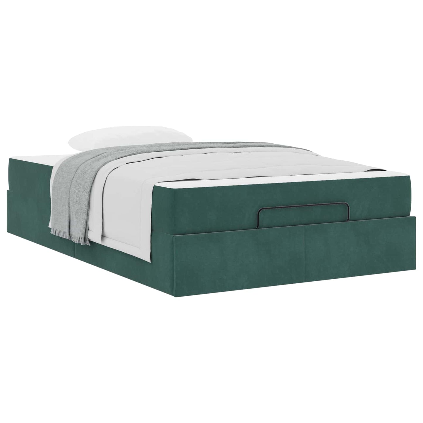 Cadru de pat cu saltea cu saltea 2 pcs Verde Catifea