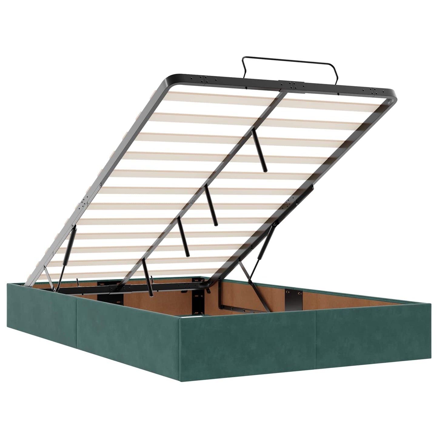 Cadru de pat cu saltea cu saltea 2 pcs Verde Catifea